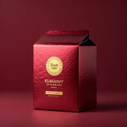 Custom Burgundy Foil Boxes