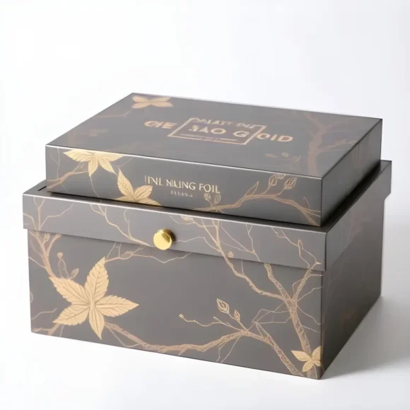 Custom Gunmetal Foil Boxes