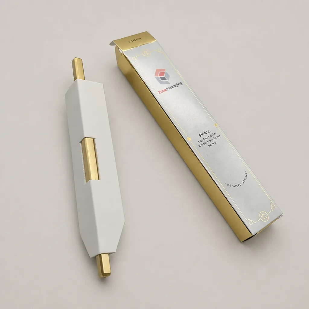 Custom Gold Foil Mascara Boxes Wholesale | Luxury Foil-Stamped Packaging - Zoho Packaging Gold Foil Mascara Boxes